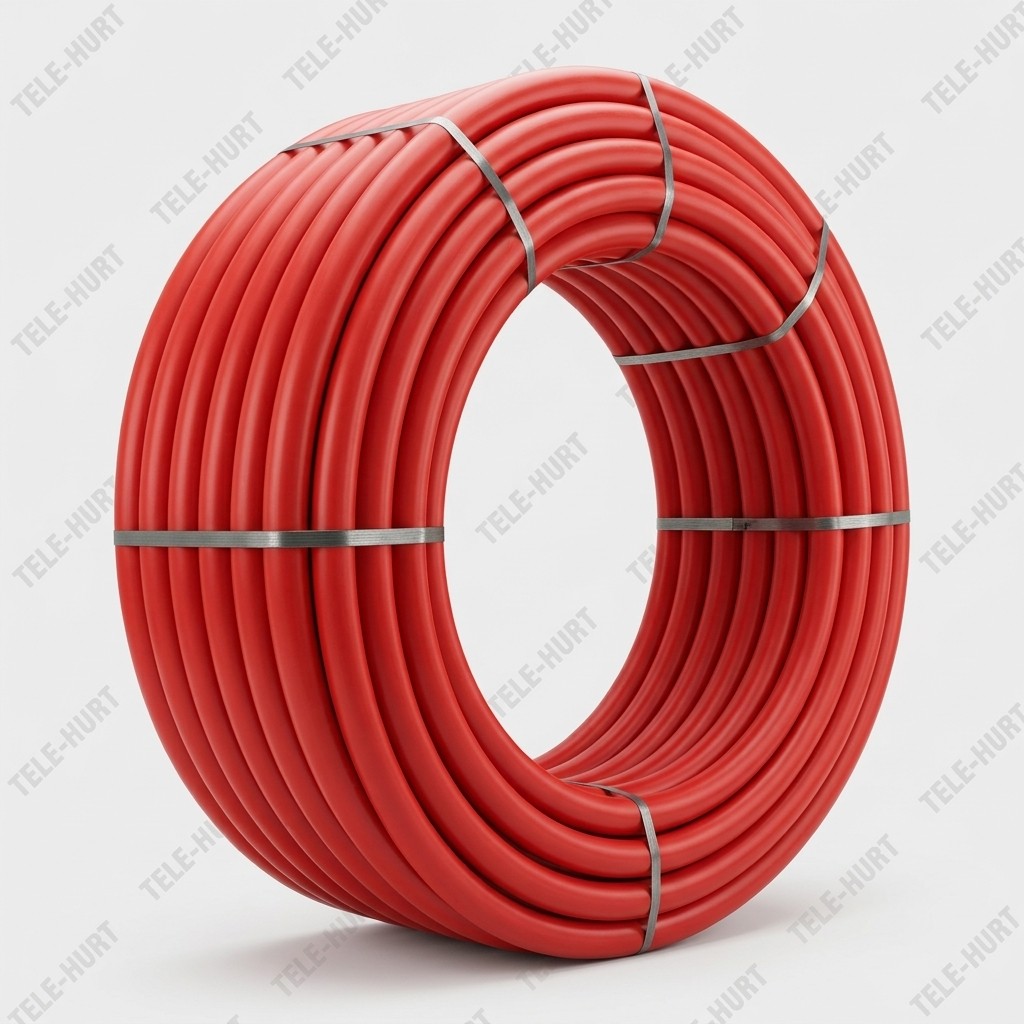 Czerwona rura RHDPE-DW 110 × 8,1 mm w zwoju