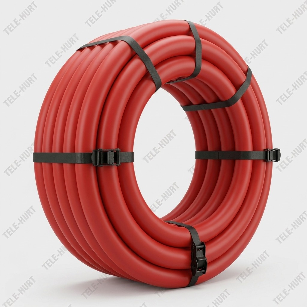 Czerwona rura RHDPE-DW 160 × 11,8 mm w zwoju